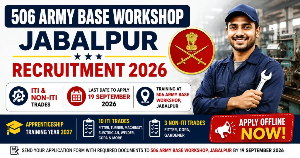 506 Army Base Workshop Jabalpur Recruitment Notification 2026