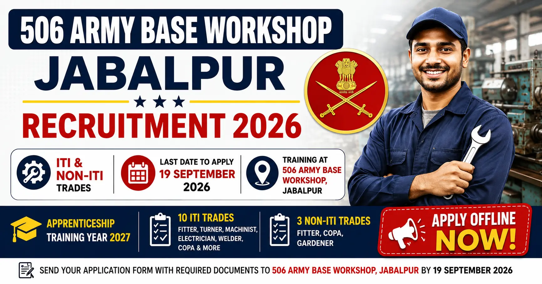 506 Army Base Workshop Jabalpur Recruitment Notification 2026