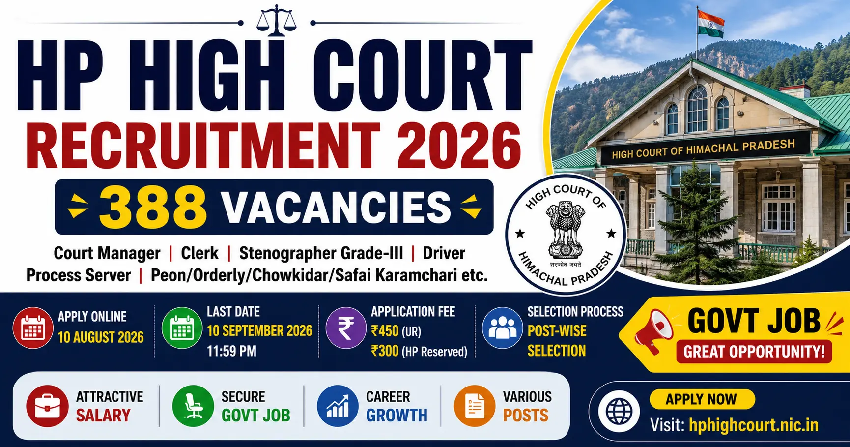 HP High Court Recruitment 2026 Apply Online