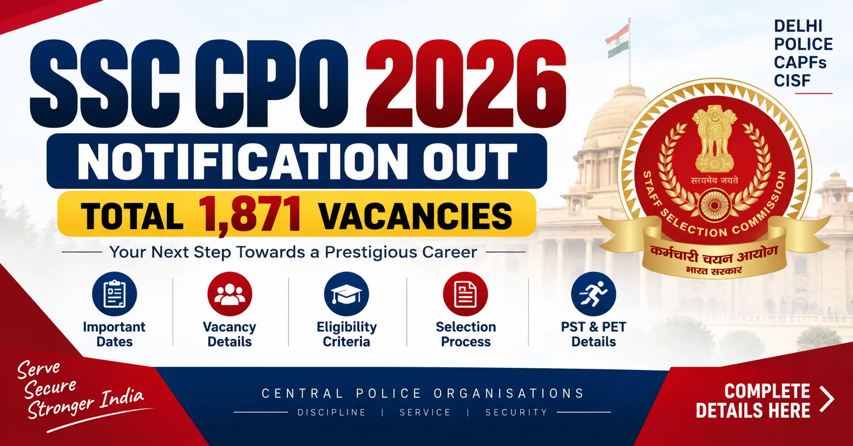 SSC CPO SI Recruitment 2026 Online Form Live